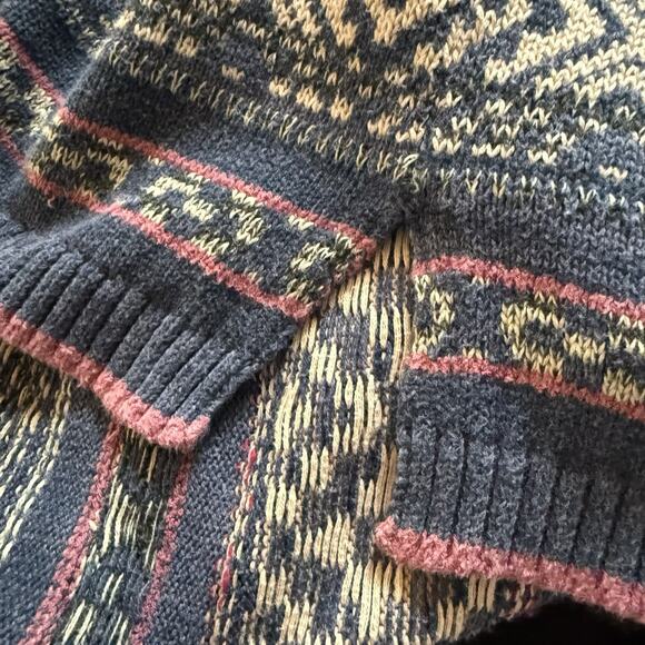 Chaps by Ralph Lauren Tribal Blanket Cardigan Sweater Sz L Womens Cotton Blend - Picture 8 of 11